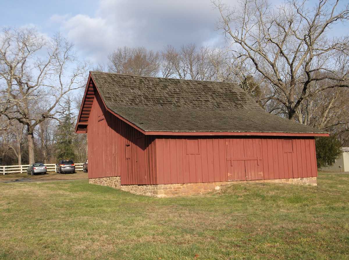 Timber-framed barn on the Weston farm at Casanova in Fauquier County, Virginia